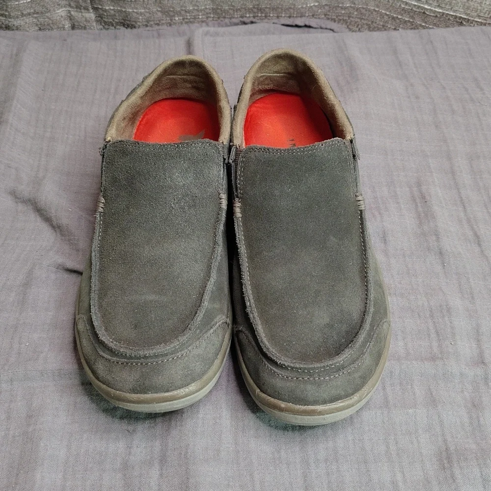 Simms Loafer Shoes Men's‎ Size 9 Gray Suede West Shore Moc Toe Casual Slip Ons - Picture 2 of 7